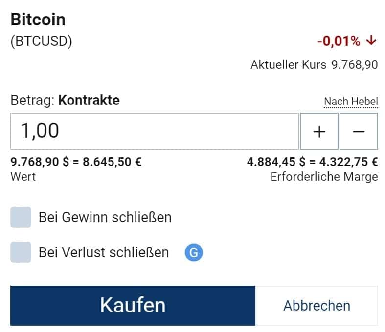 Bitcoin order Plus500